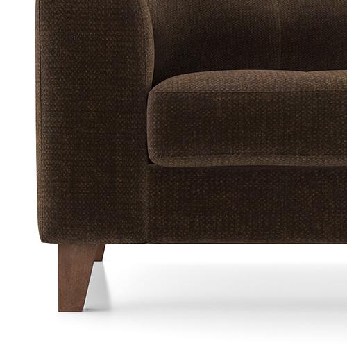 Verona Premium 1 Seater Fabric Sofa in Dark Earth Colour