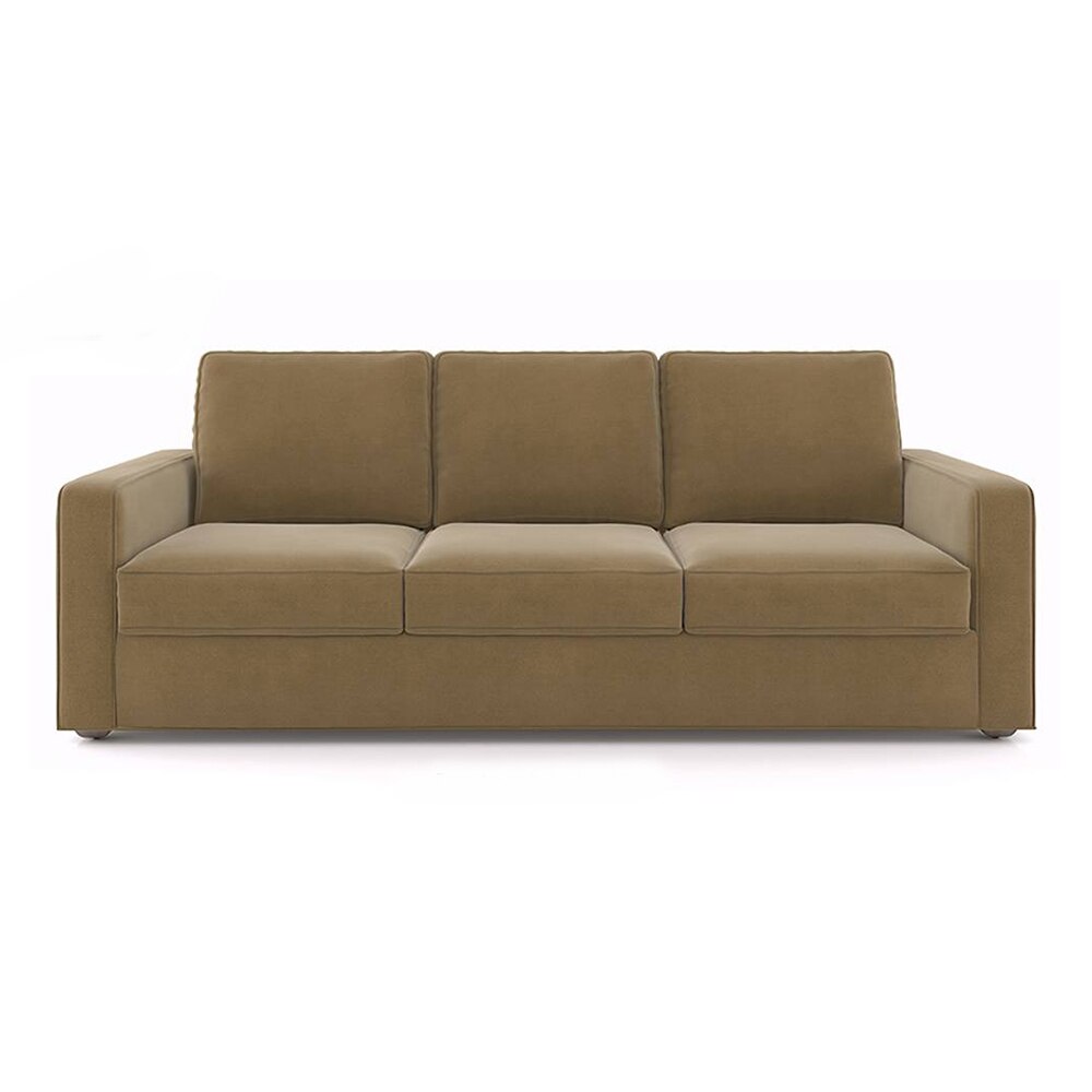 Apollo Sofa Set (Colour : Fawn Velvet, Cushion : Soft, Back Type : Regular, Seater : 3+2+1)