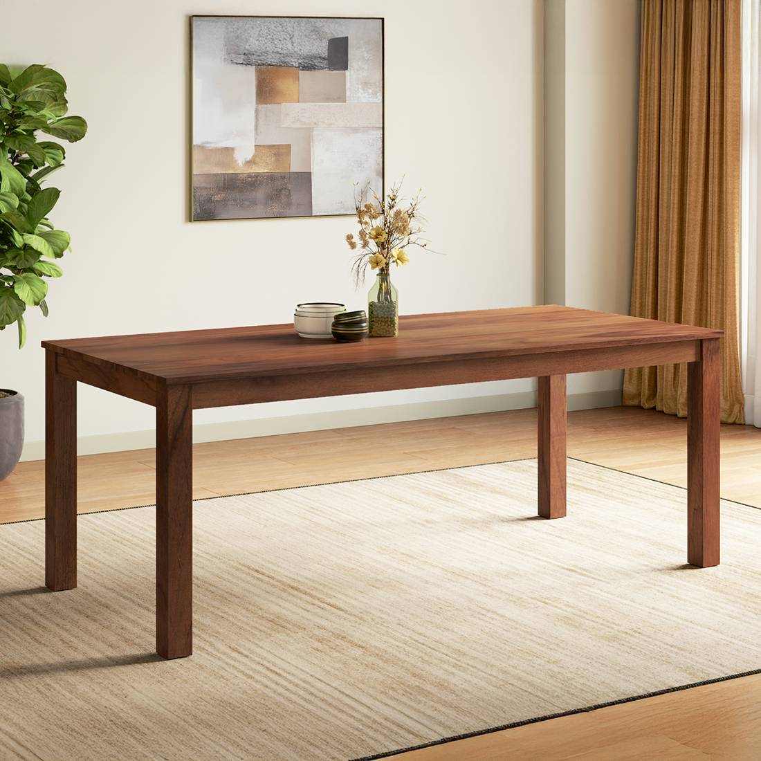 Arlo Teak Wood 8 Seater Dining Table in Sinnea teak finish - Urban Ladder