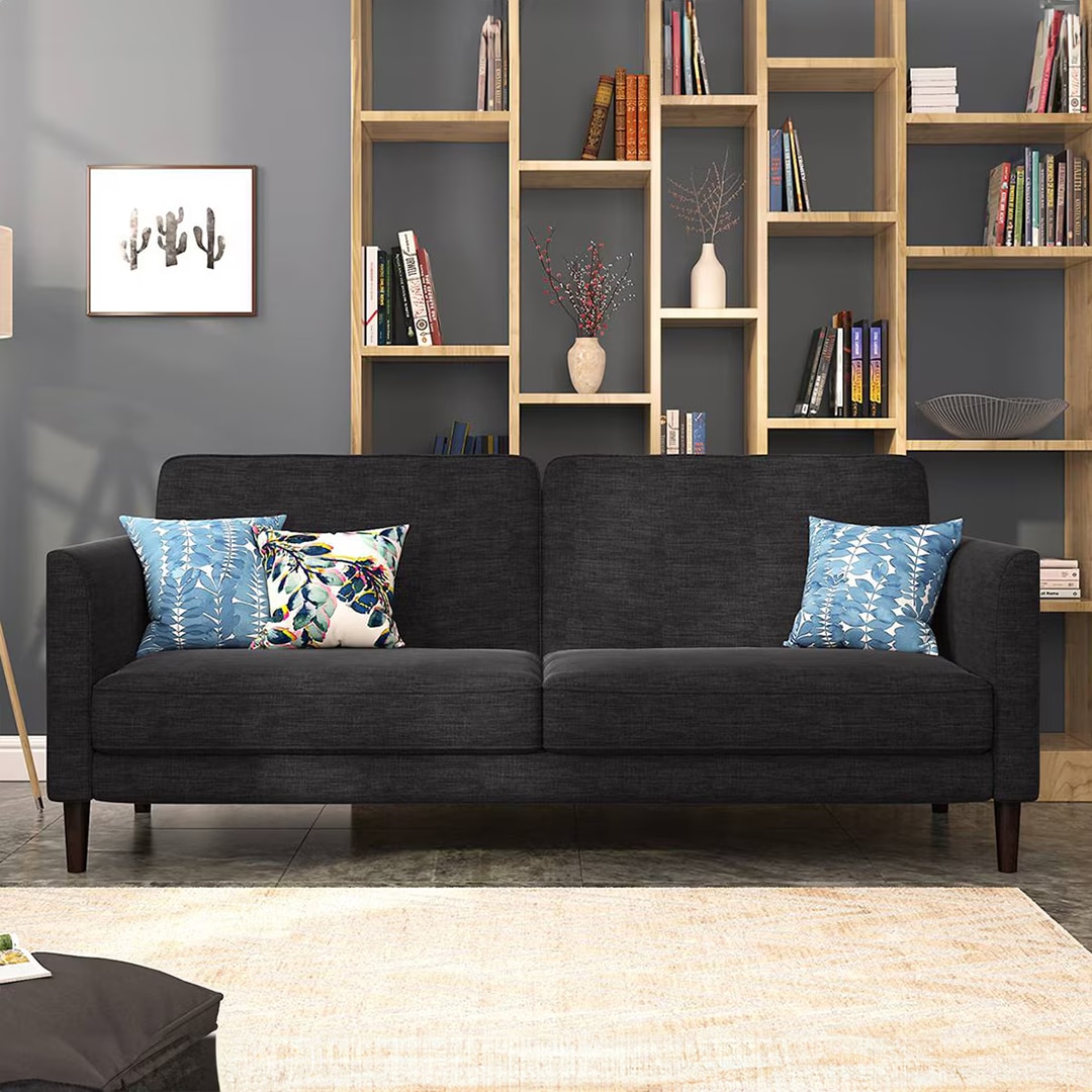 Felicity 3 Seater Click Clack Sofa cum Bed In Graphite Grey Colour