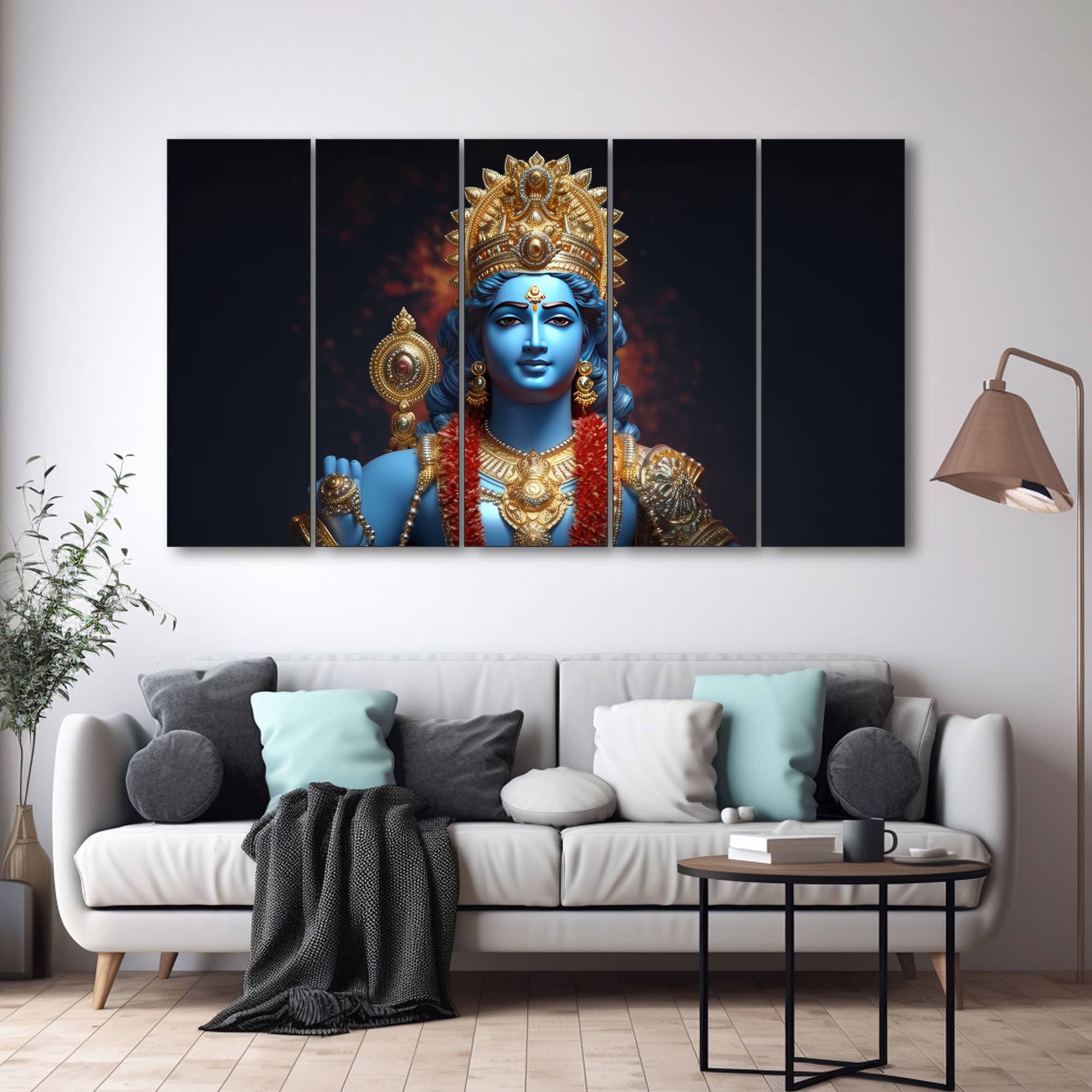 The Castle Decor Ram Ji Wall Painting Wooden Framed 27x48 Inch (Style 2) - The Castle Decor