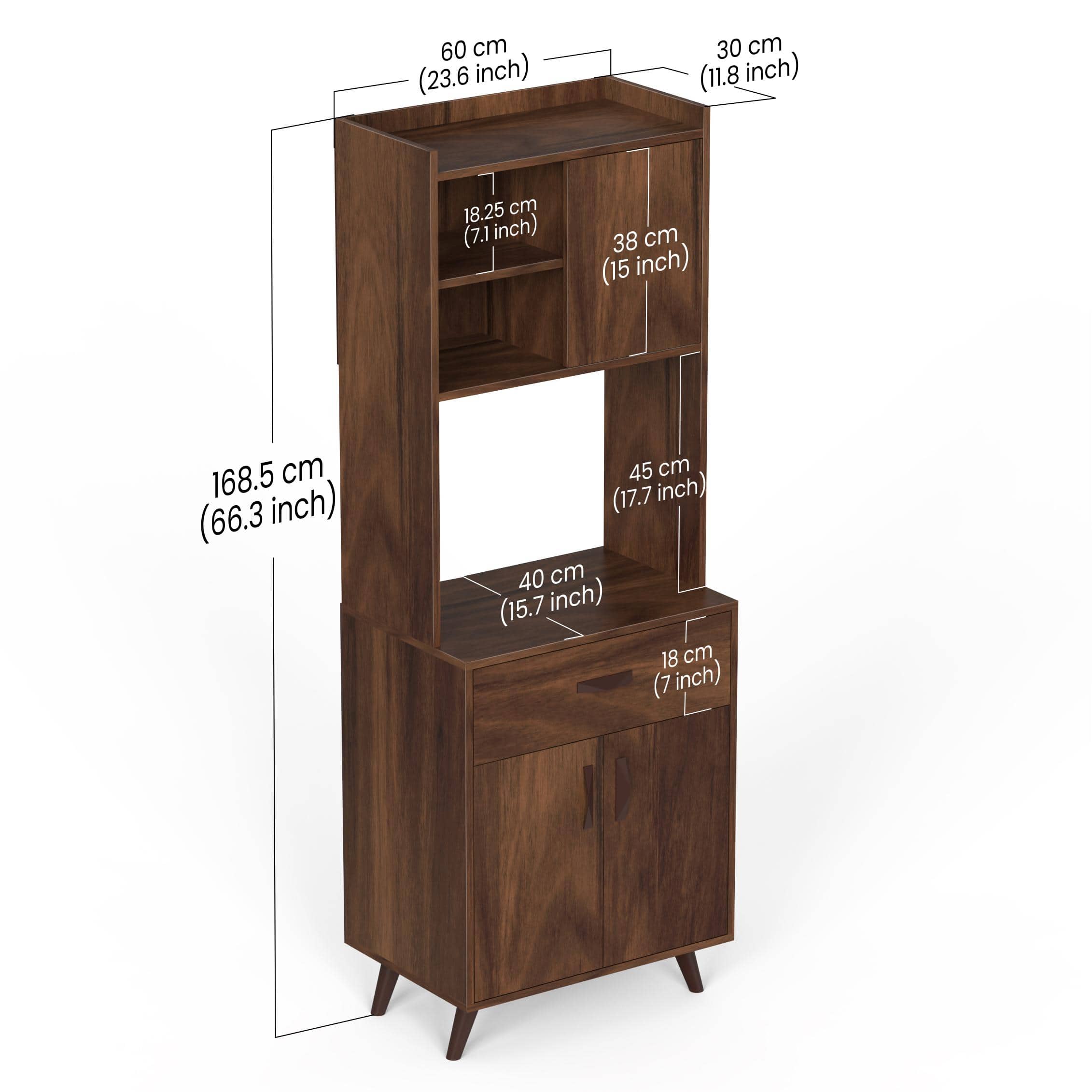 Serrenh Engineered Wood Kitchen Cabinet Rack In Brown Maple Finish