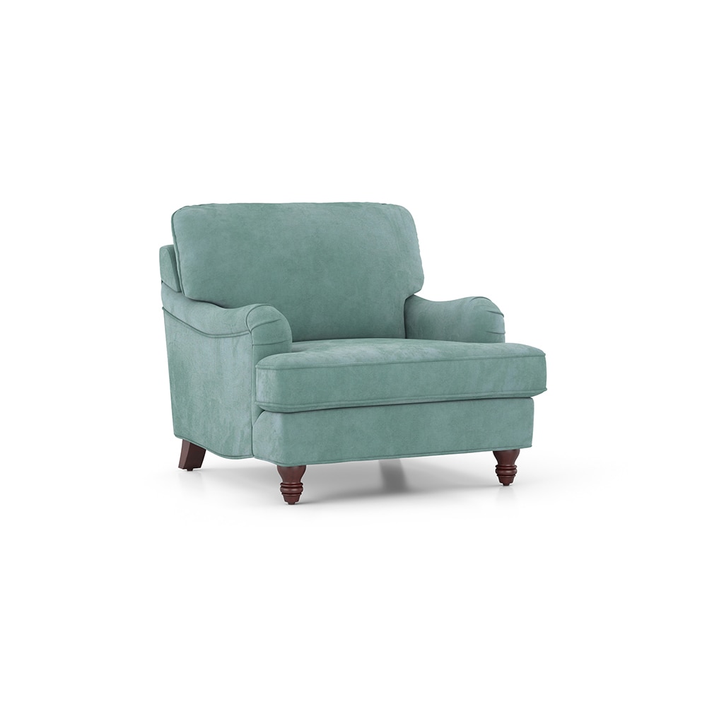 Ophelia 1 Seater Fabric Sofa (Dusty Turquoise Velvet)