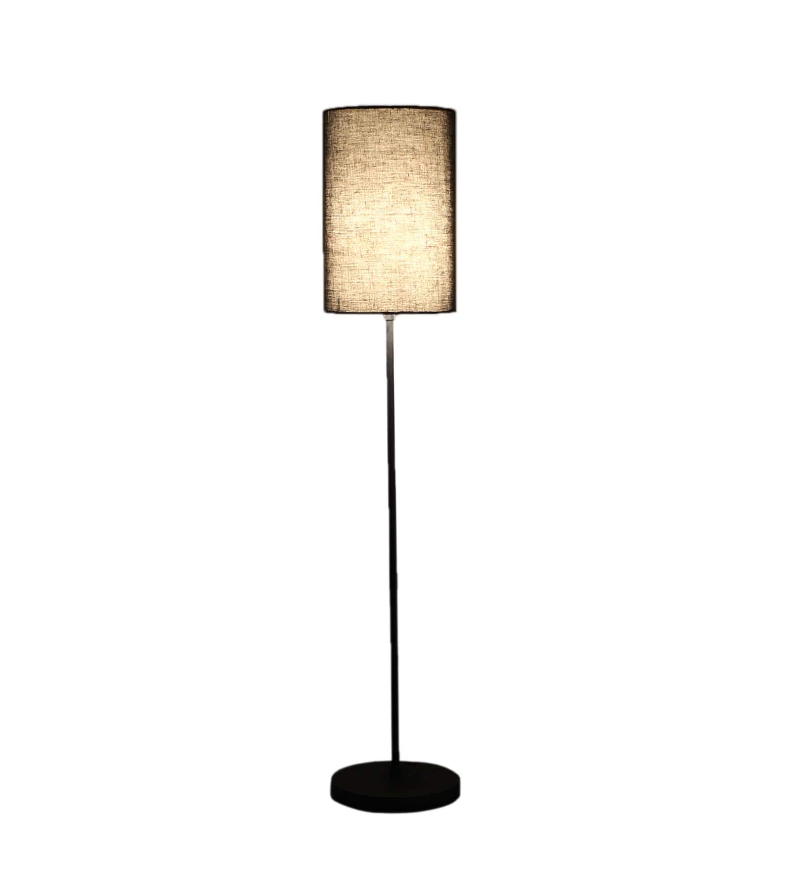 Montgomery Black Cotton Shade Floor Lamp
