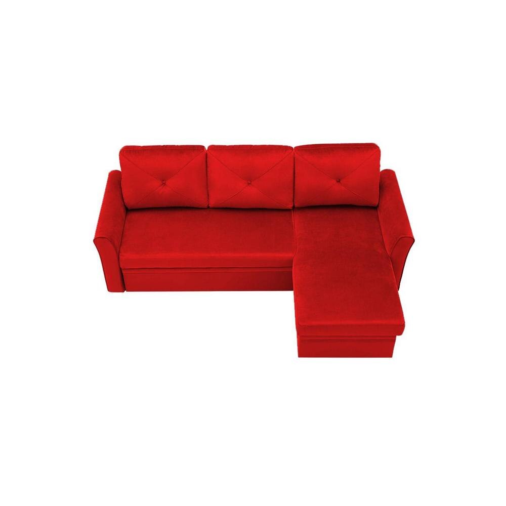 Scarlet Solid Wood Sofa cum Bed in Red