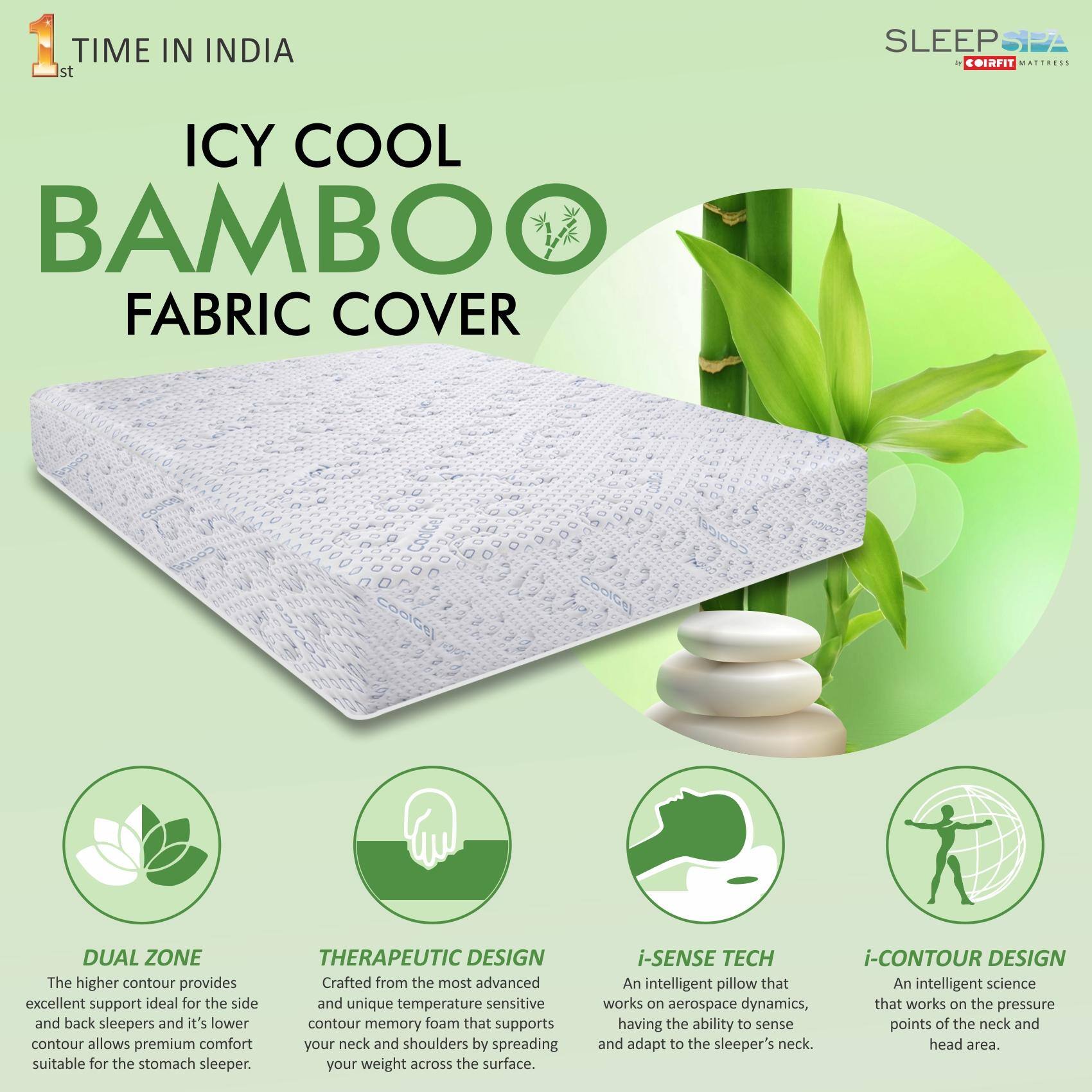 Nirvana Bamboo Fabric with Herb Fresh Technology 7 Zone 6 Inch Single Latex Foam Mattress L x W 72 inch x30 inch