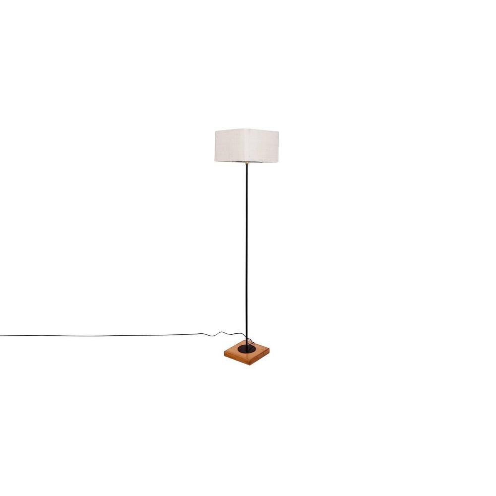 Earvin White Cotton Shade Floor Lamp