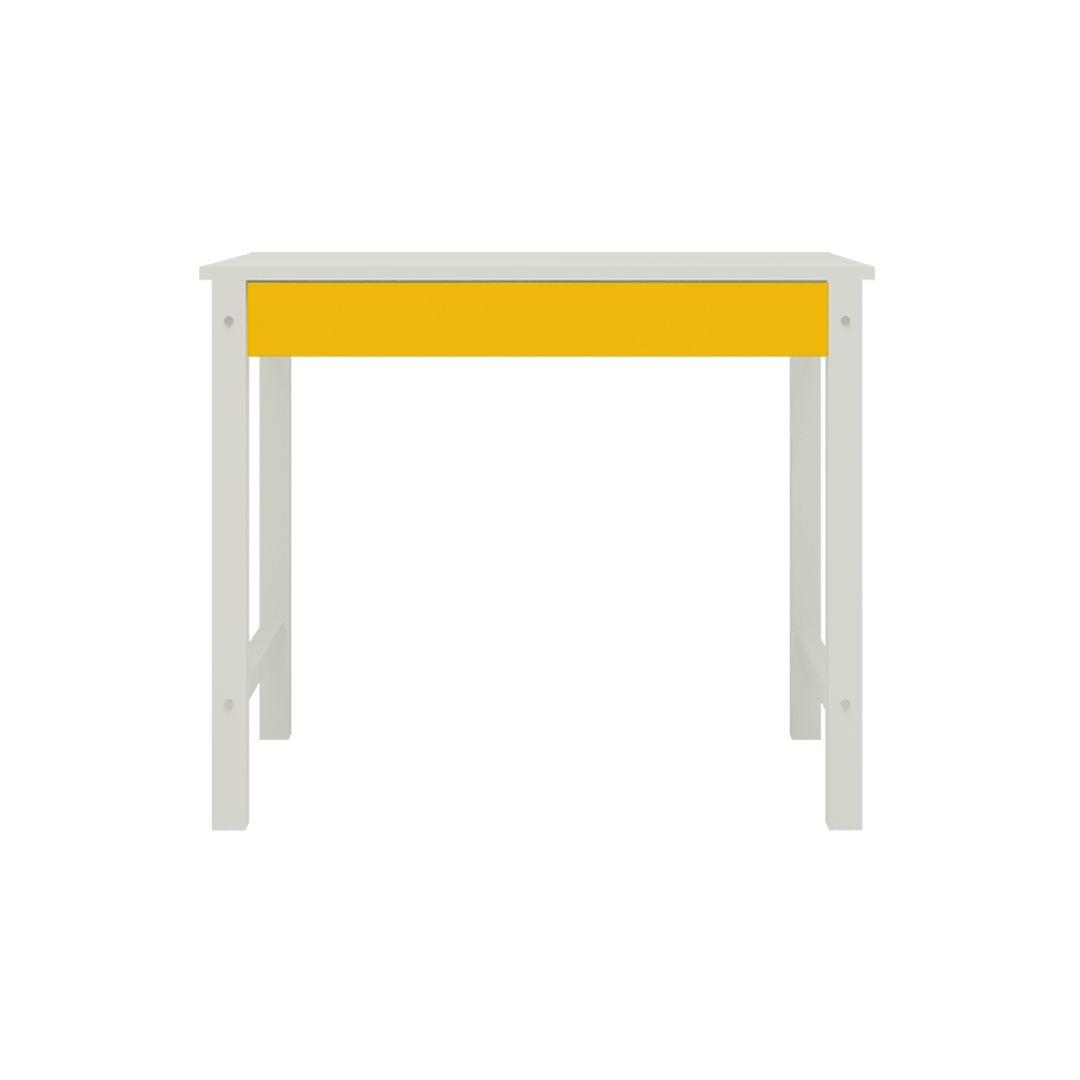 Mystica Kids Solid Wood Study Desk with Drawer in Ivory Mango Yellow Colour