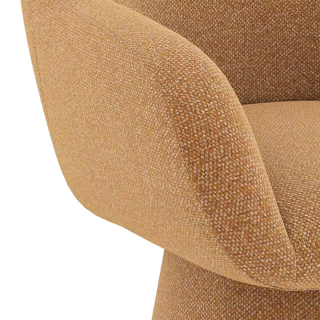 Selene Upholstered Accent Chair In Light Mustard Fabric