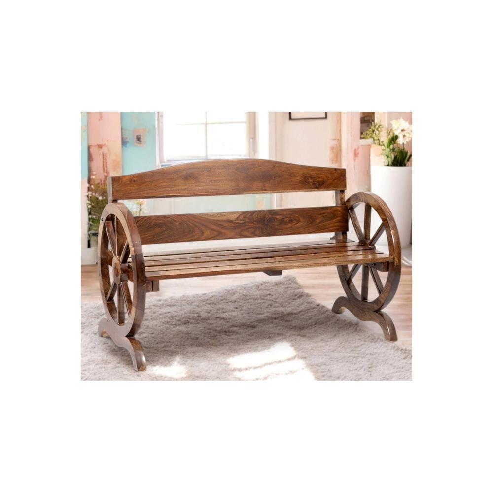 Oakmont Sheesham Wood Traditional 3 Seater Bench