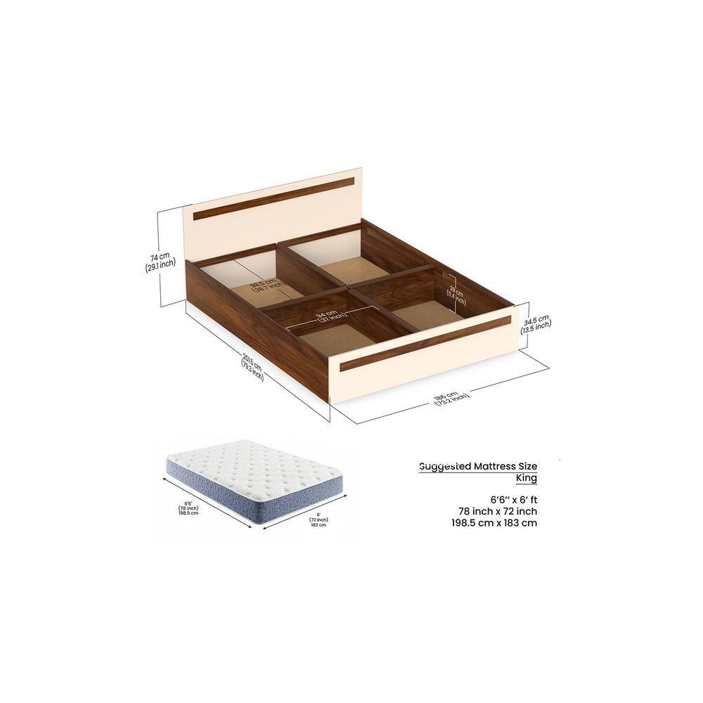 Maltein Engineered Wood Double King Size Bed With Storage