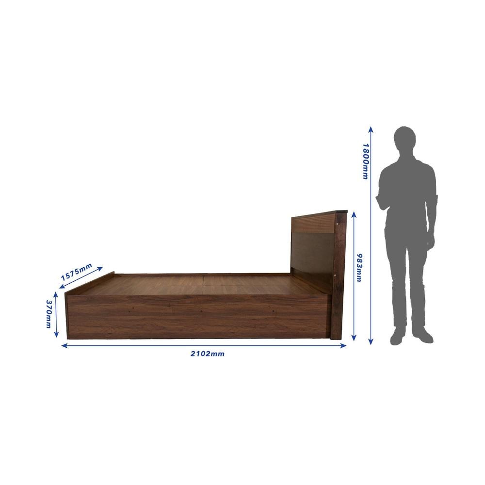 Muses Solidwood Headbord With Box Storage Queen Bed