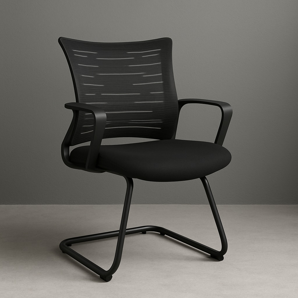 Kepler Brooks Dazzle Visitor Chair in Black Colour - Kepler Brooks