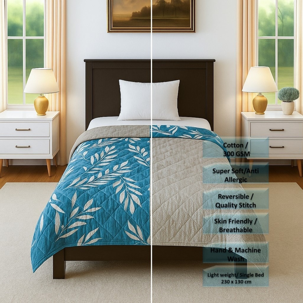 Threads Silky Touch Premium Super Soft Cozy  Single Bed Comforter 220 X 160 Cms