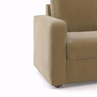 Apollo Sofa Set (Colour : Fawn Velvet, Cushion : Soft, Back Type : Regular, Seater : 2+1+1)