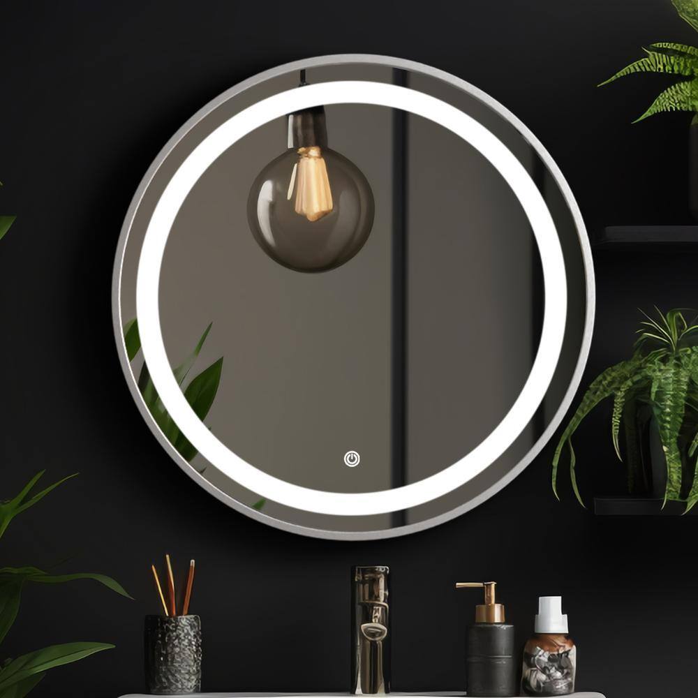Aluminium LED Circle Decorative wall mirror by elegant arts and frames (Mirror size 600 mm)