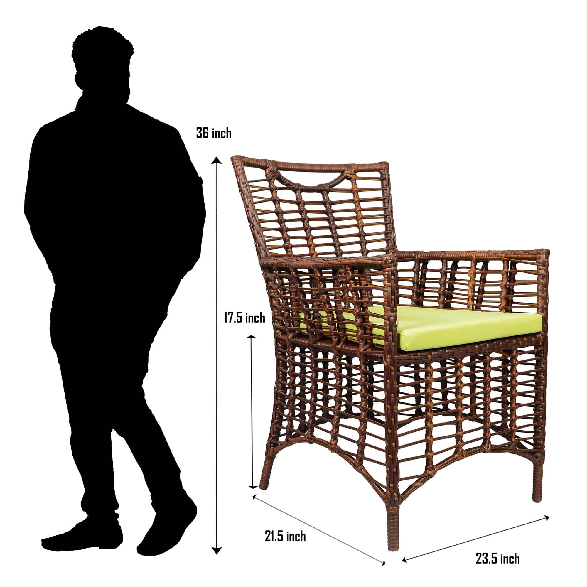 Taree  Wicker Table And Chair Set In Brown Dual Tone Finish