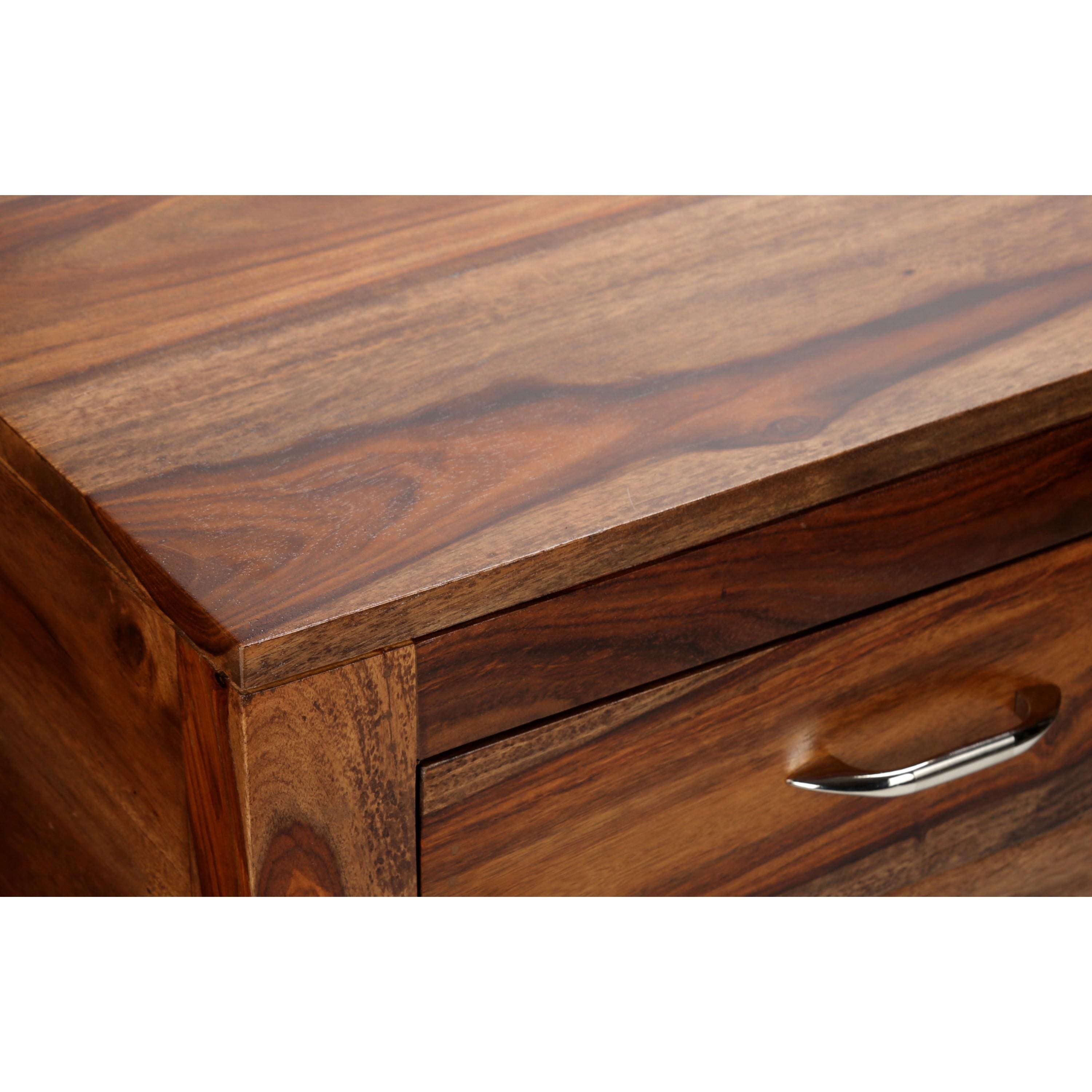 Elder Sheesham Wood Console Table in Teak Finish