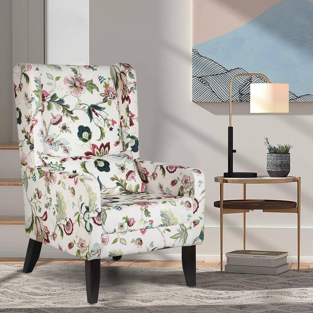 Ezra Solid Wood Accent Chair in Multicolor Colour