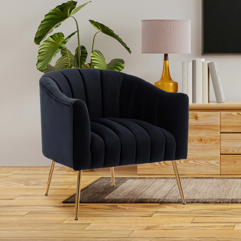 Jella Fabric Accent Chair in Black Colour