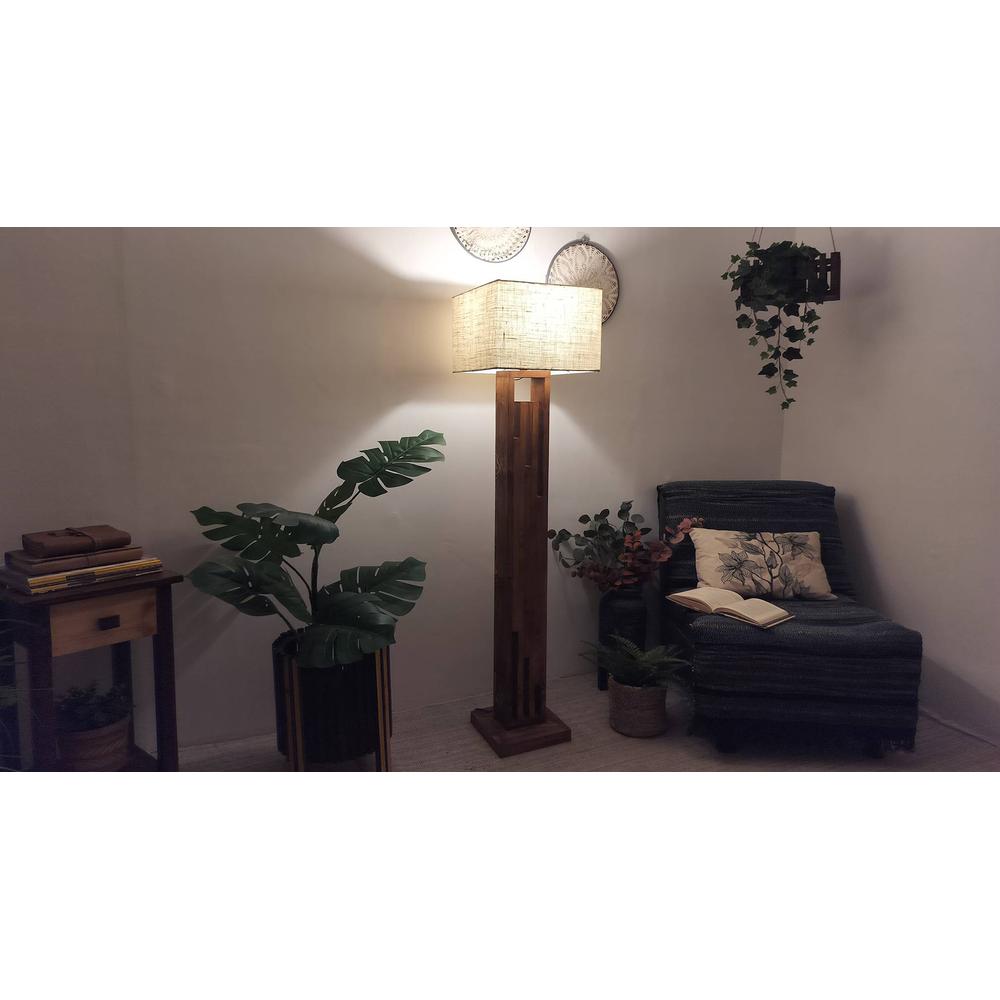 Victoria Beige Jute Floor Lamp with Beige Jute Base