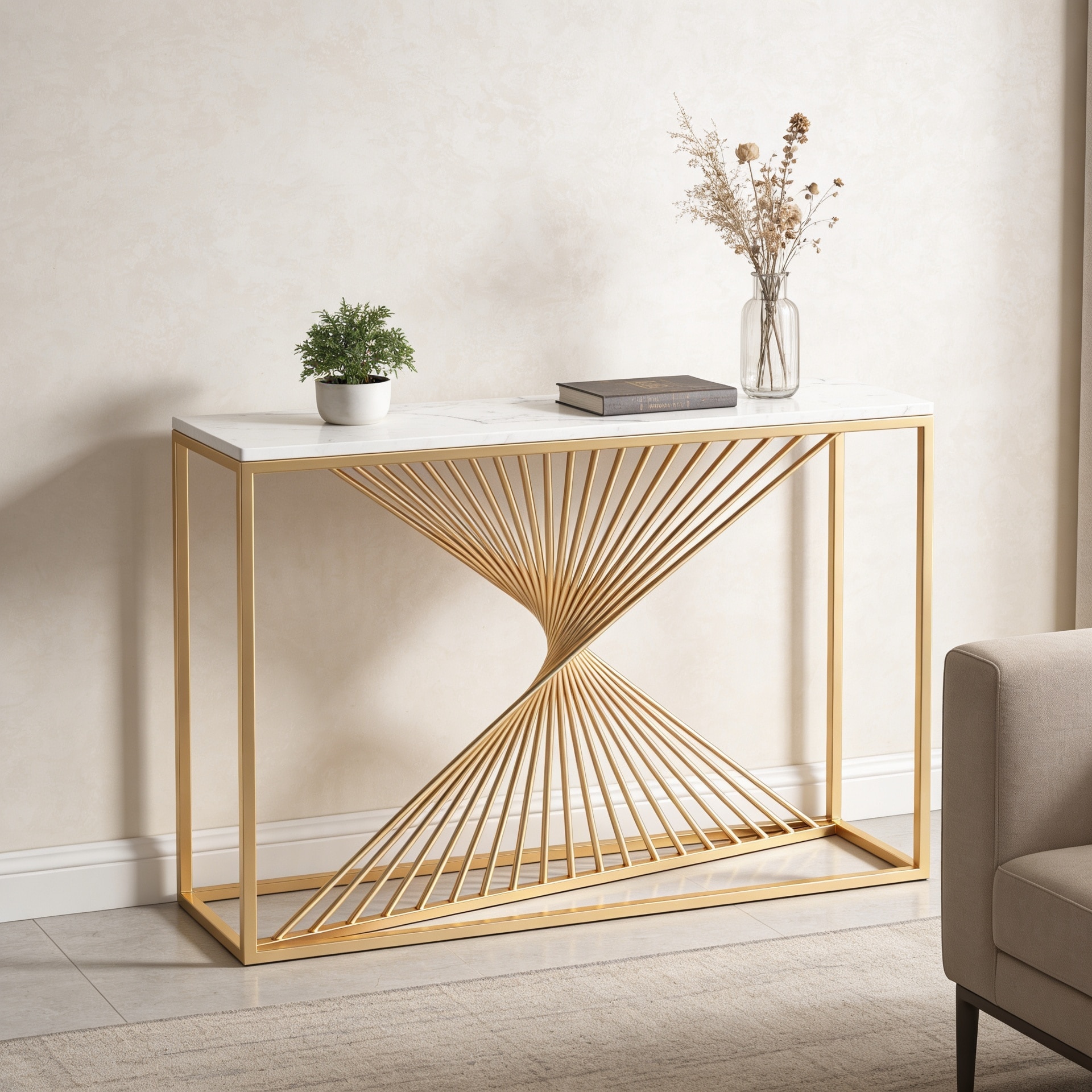 Swirlstar Metal Console Table - Handicrafts Town
