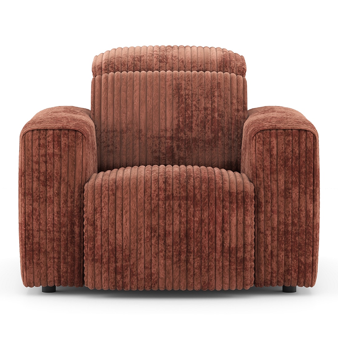 Gretta 1 Seater Fabric Sofa With Adjustable Headrestin Deep Russet Fabric