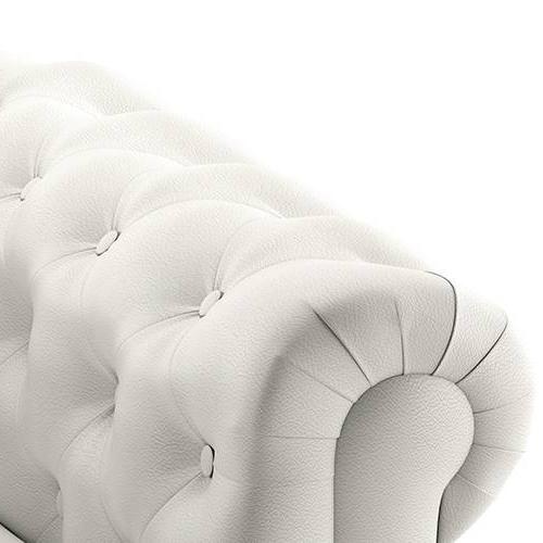 Winchester 1 Seater Half Leather Sofa in White Colour