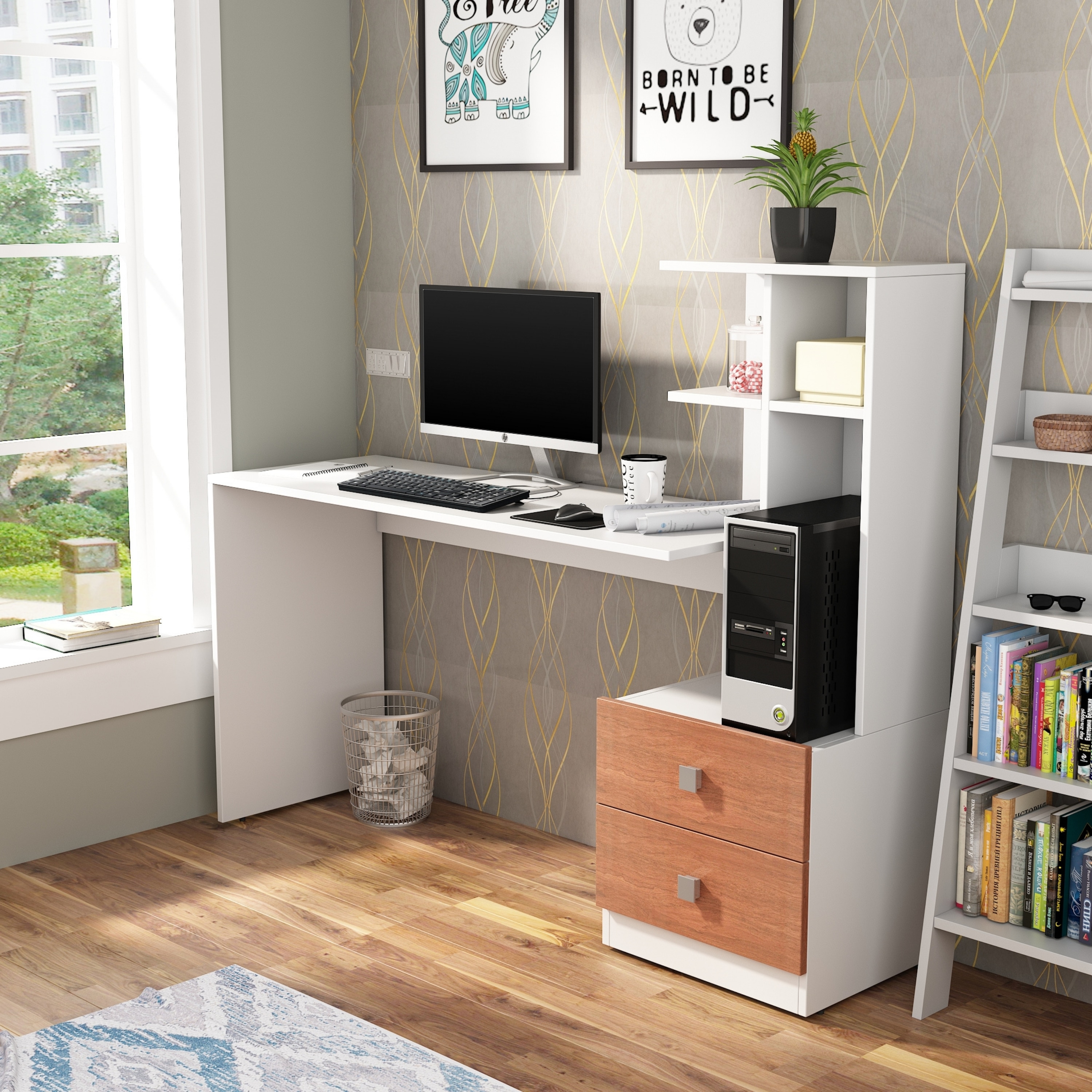 Guide-02 Study Table Frosty White