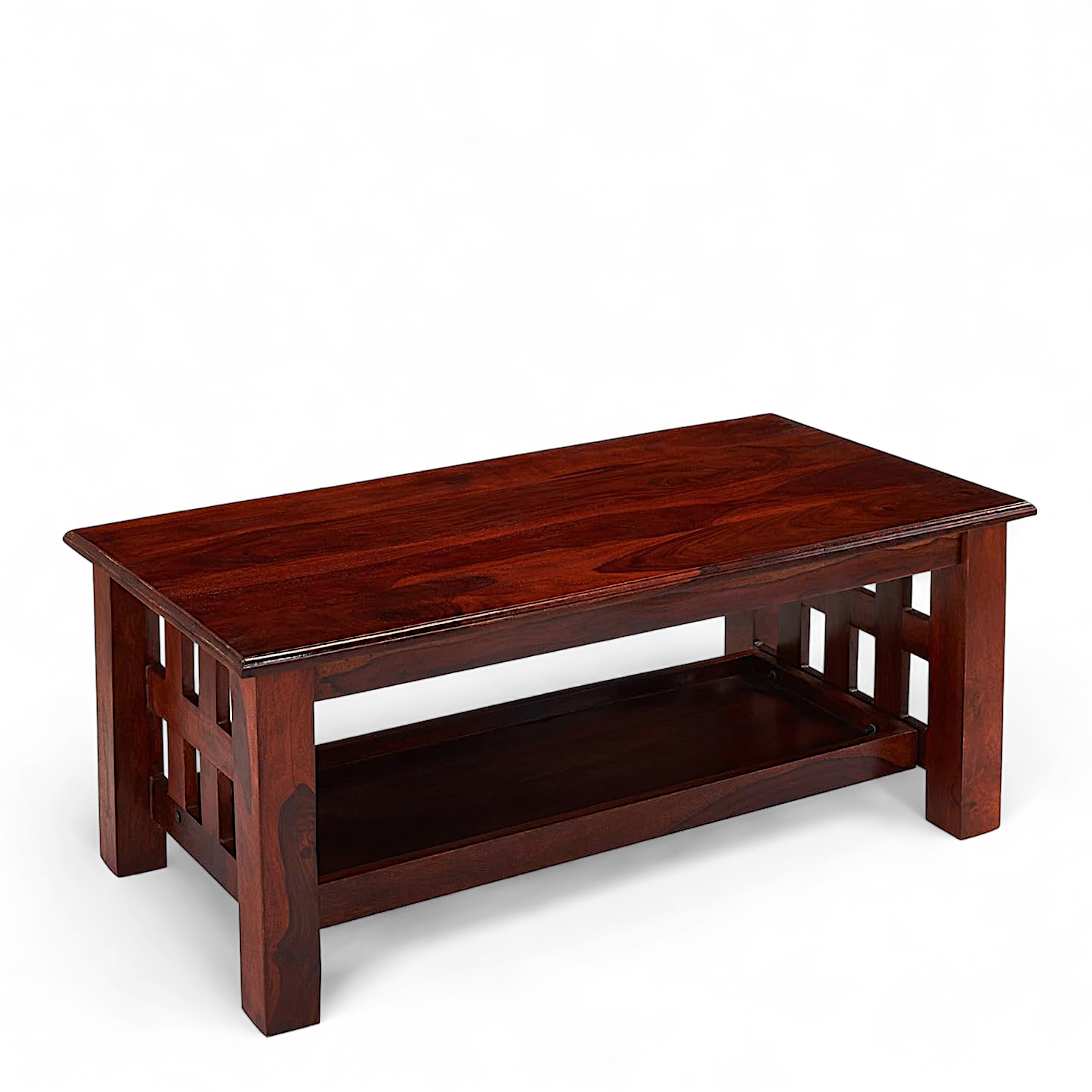 Blairs Sheesham Wood Accent Rectangle Coffee Table In Honey Finish