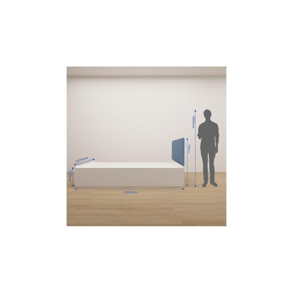 Charcoal Engineered Wood Queen Size Bed In White Finish