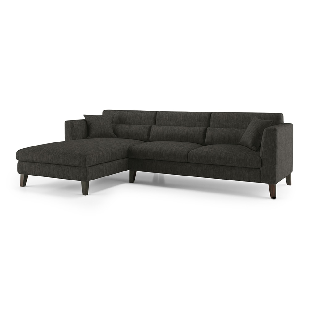 Lewis Sectional Sofa (Colour : Graphite Grey, Cushion : Hard, Seater : Left Aligned 3 Seater + Left Aligned Chaise)