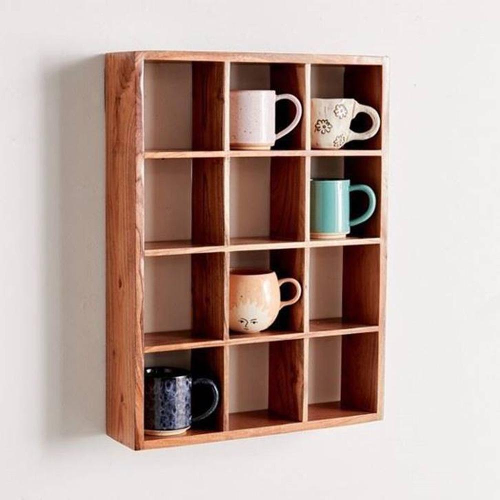 WOODENMOOD Rectangular Wall Rack