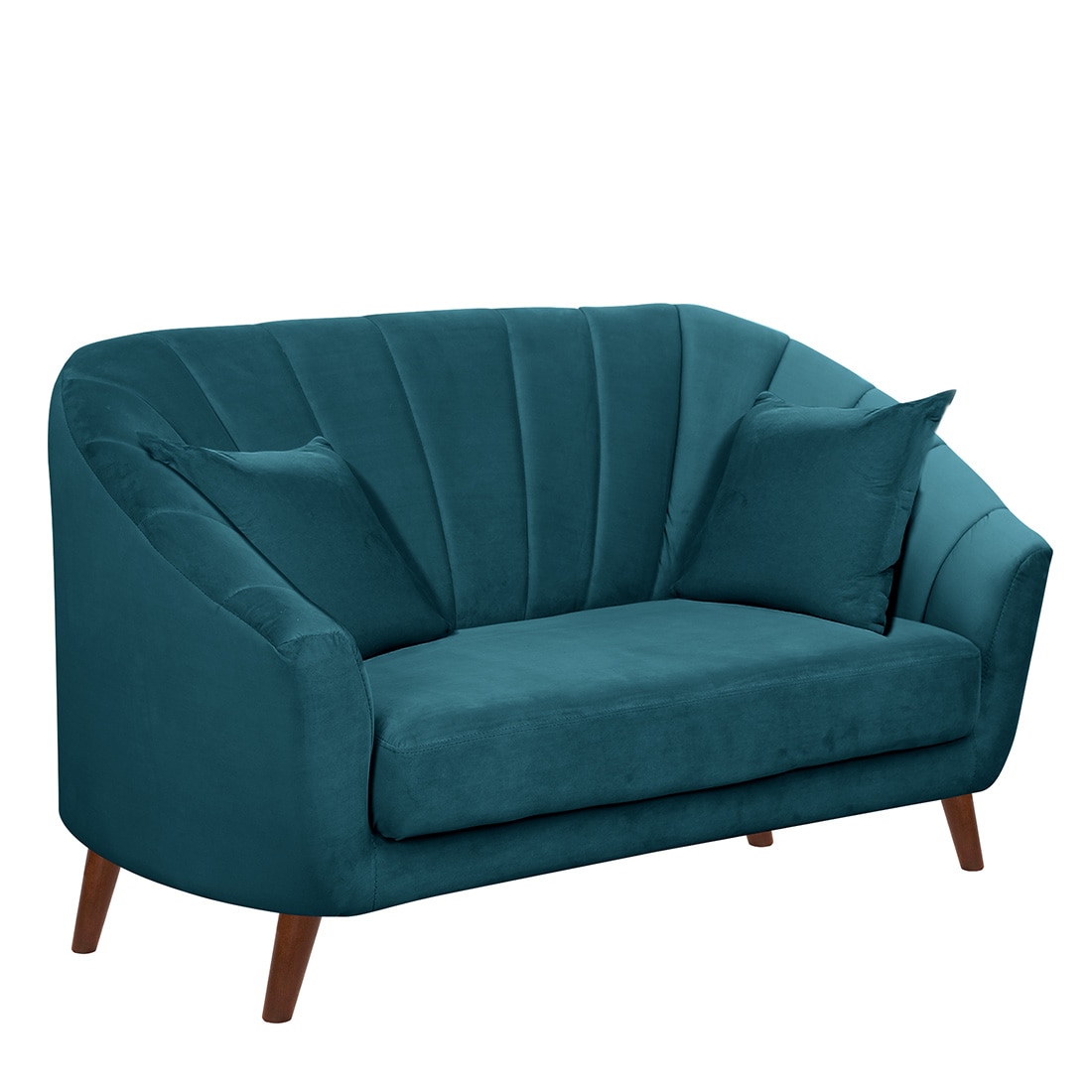 Nilo Velvet 2 Seater Sofa Teal in Blue Colour