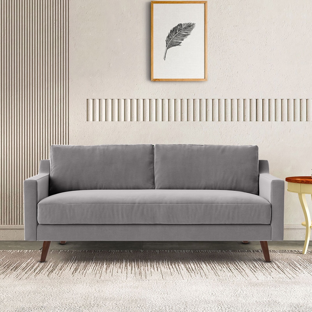 Reiti Velvet 2 Seater Sofa in Grey Colour - Home Lifestylez