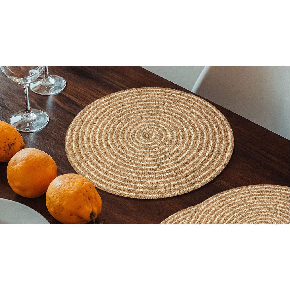 Jute Placemat (Beige , 38 CM x 38 CM , Pack of 4 )