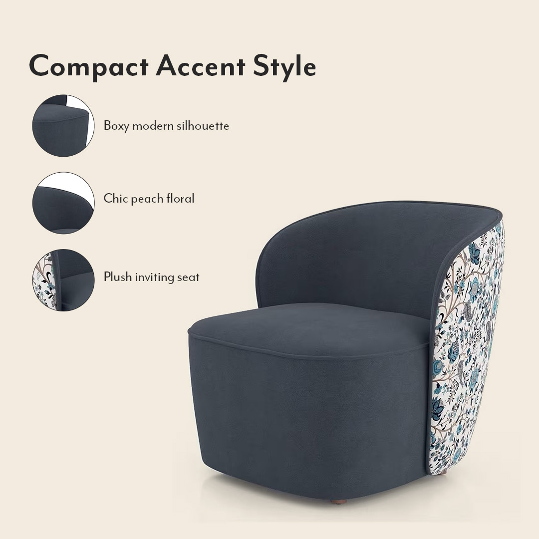 Portia Fabric Accent Chair in Calico Peony White Colour