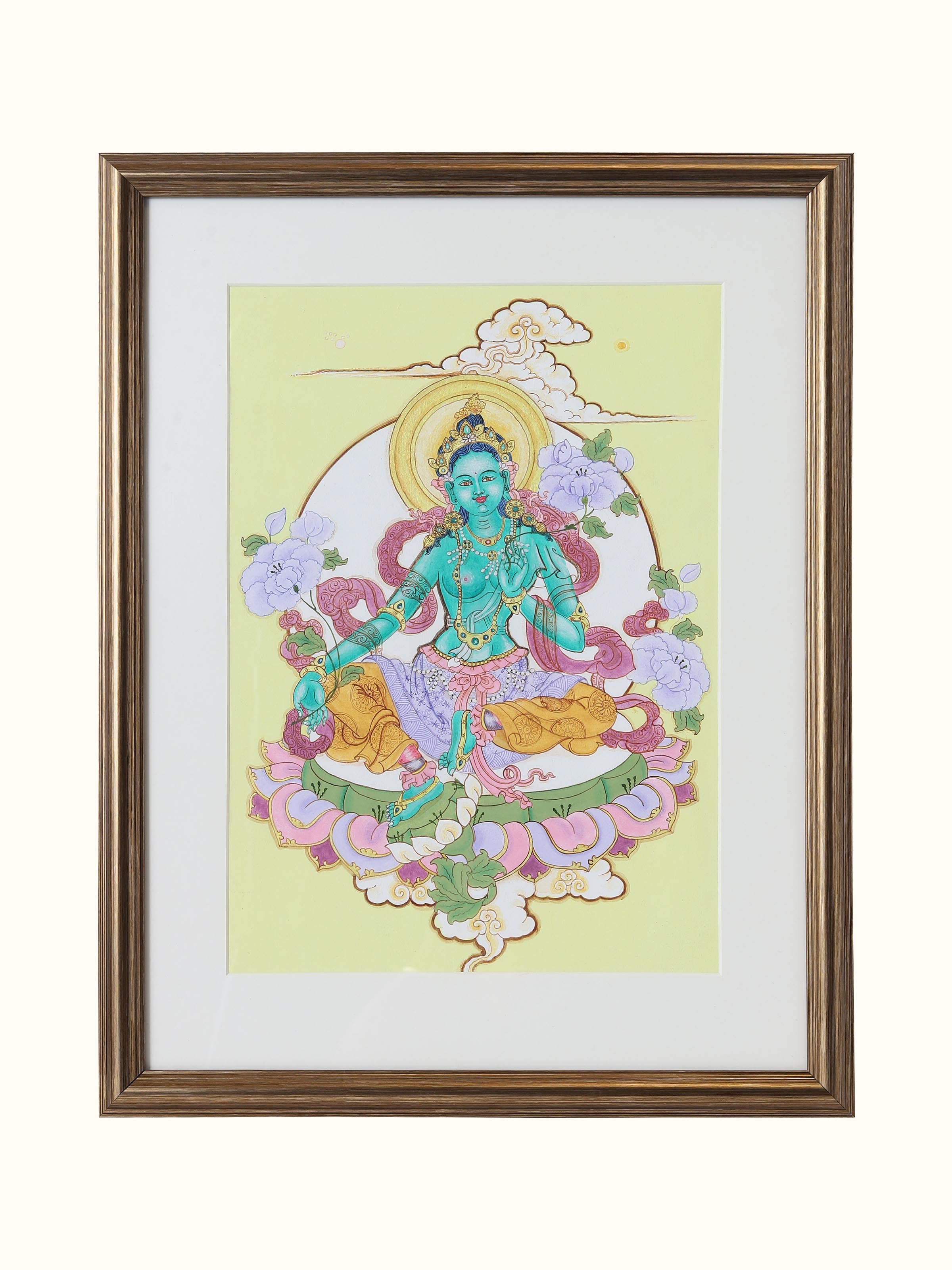 Green Tara Thangka Painting
