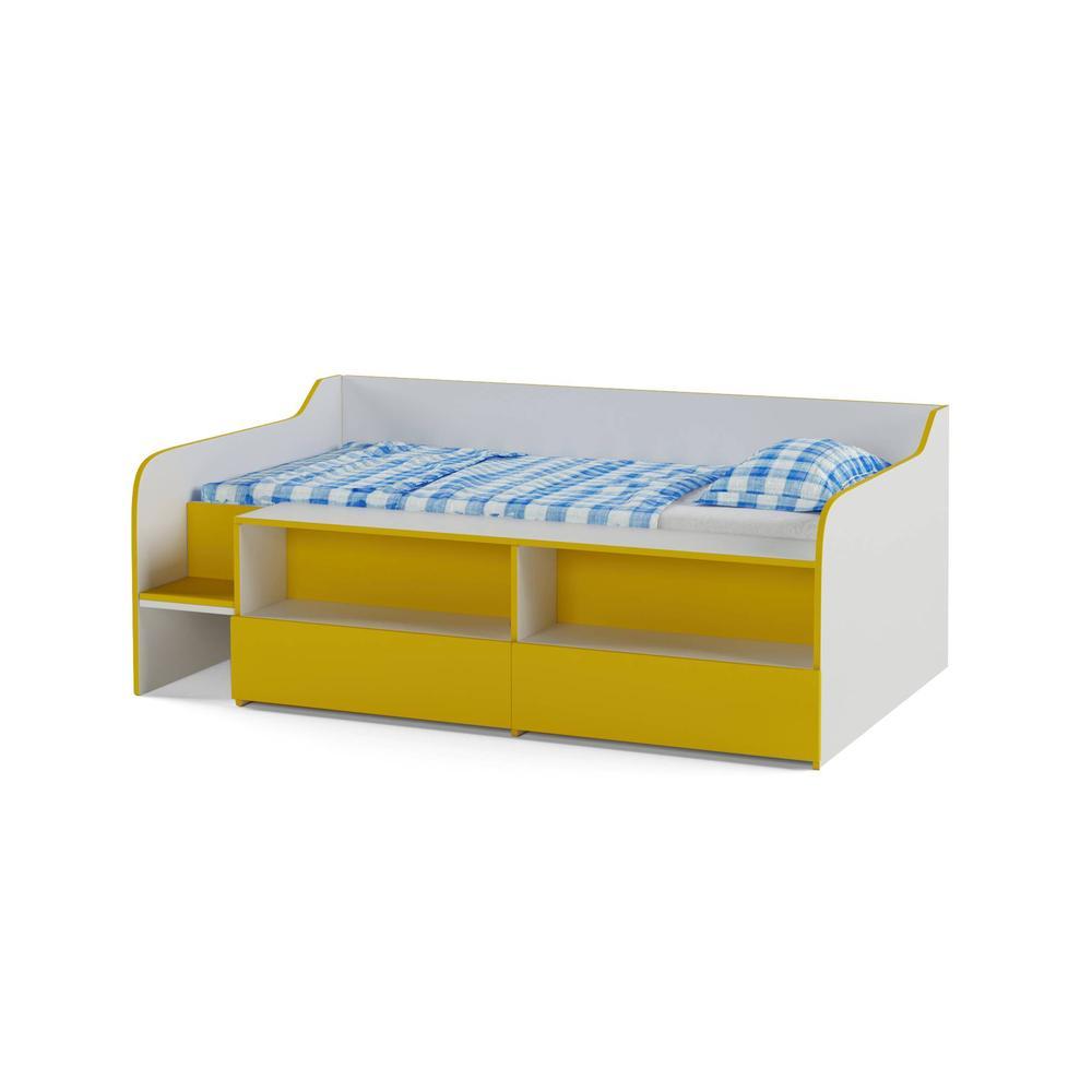 Bumblebee Engineered Wood Box Storage Bed in Yellow Colour