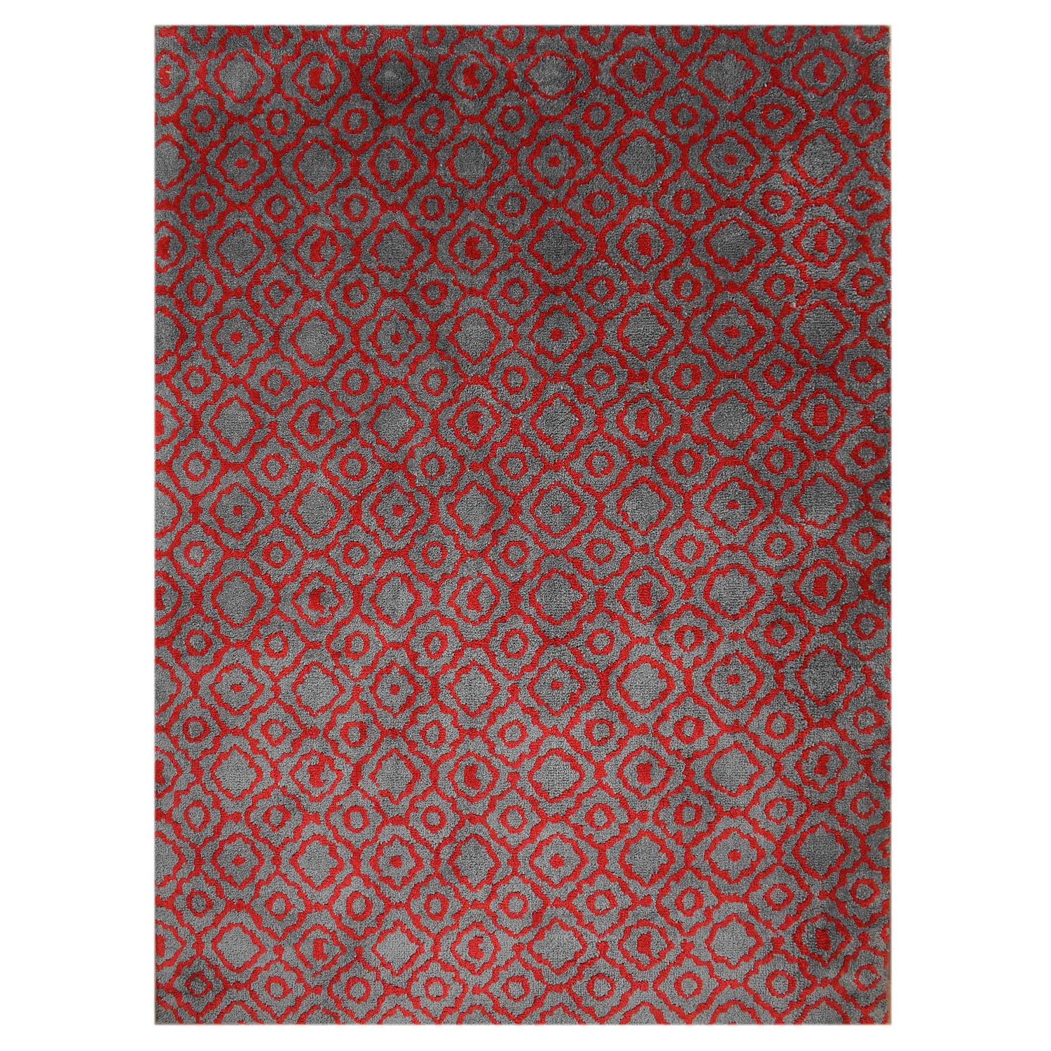 Multicolor Abstract Machine Made Polyester 6 X 9 Feet Carpet