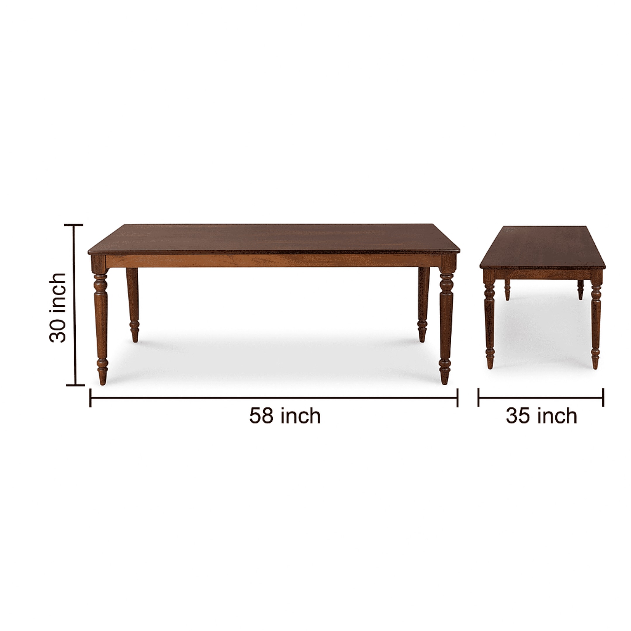 Globally Indian Sheesham Wood Turning Leg 6 Seater Dining Table Set With 6 Solid Wood Upholstered Chairs –  In Blue Color