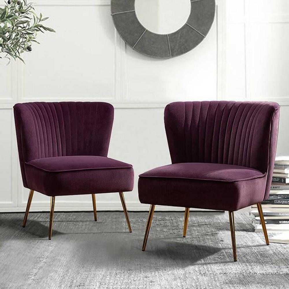 Crimson Accent Chair in Purple Colour