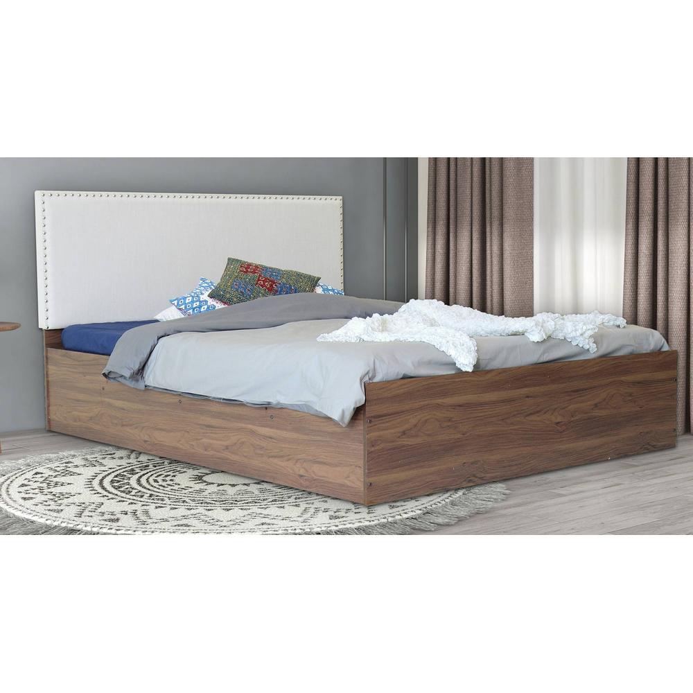 Yama Bed With Premium Leatherette Fabric And Box Storage Queen Bed
