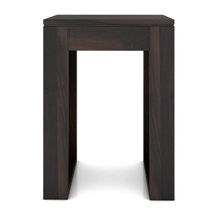 Epsilon Solid Wood Side Table in Mahogany Finish