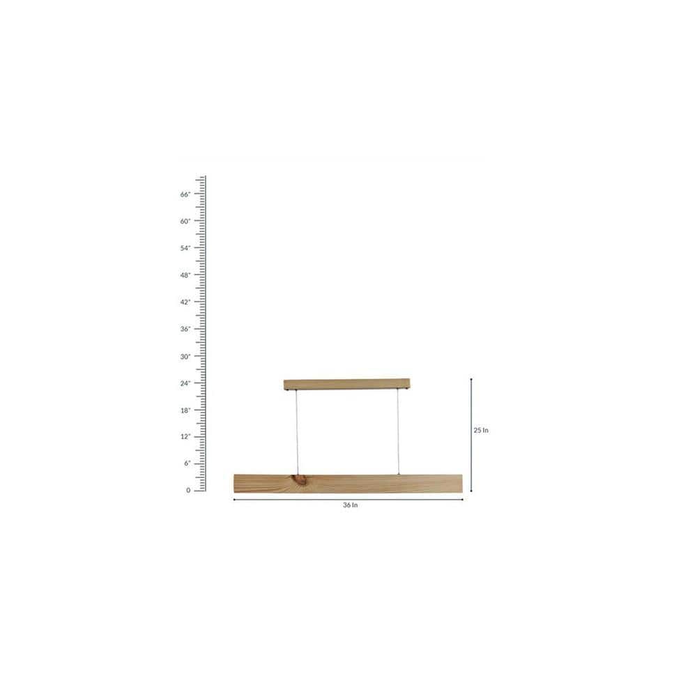 Slimline 36 Beige Solid Wood Single Hanging Light