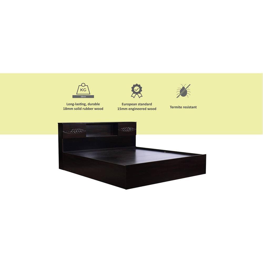 Aegiale Solid Wood King Size Drawer Storage Bed In Melamine Finish