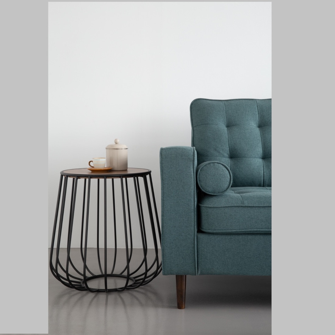 Scandinavian Gabbia Round Side Table Brown Matte Finish - Nestnordic