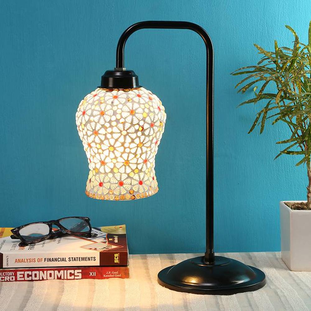 Clayne MultiColour Glass Shade Table lamp - Devansh
