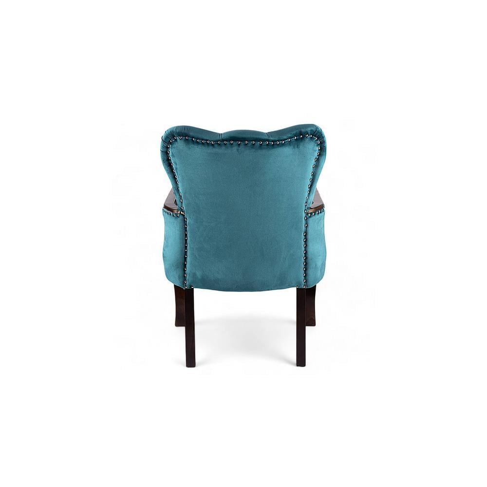Arista Sheesham Wood Accent  Chair in Turquoise colour