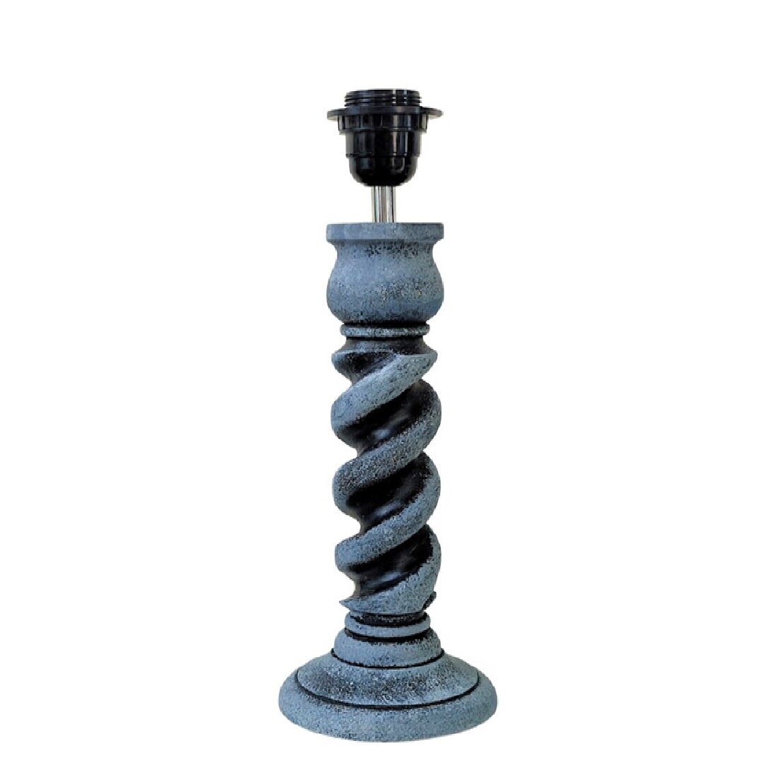Rassi Stone Grey Black Wooden Table Lamp in Grey